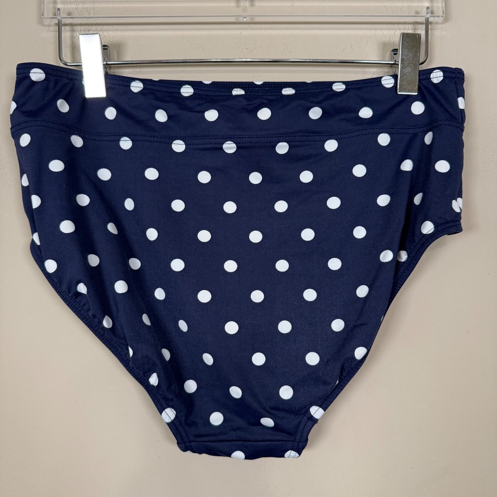 Lands' End Navy White Polka Dot Bikini Bottom Size 6 - Picture 4 of 6